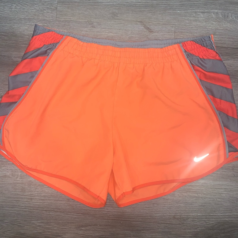 Orange and Grey Nike Running Shorts-M